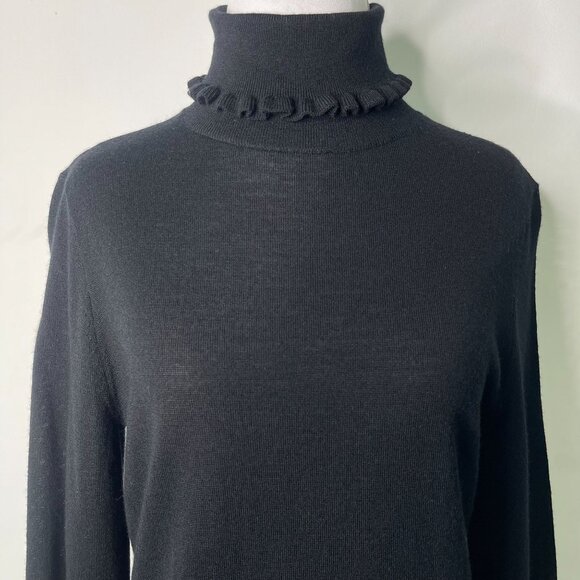 NWT Kate Spade Women's Black Bekki Turtleneck 100% Wool Sweater Size Large - Picture 2 of 11